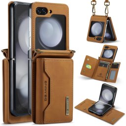 DG.MING 2in1 Wallet tok Samsung Galaxy Z Flip 5 5G barna színű