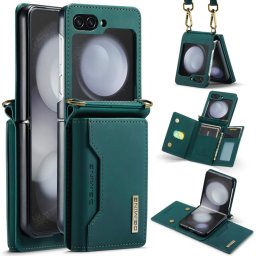 DG.MING 2 az 1-ben pénztárca tok Samsung Galaxy Z Flip 5 5G zöld színhez
