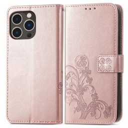 ART FLOWER S Pénztárcavédő Apple iPhone 15 Pro világos rózsaszín