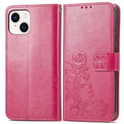 ART FLOWER S Pénztárcahuzat Apple iPhone 15 sötét rózsaszín