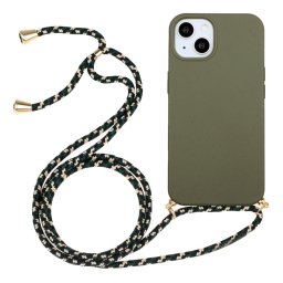 ROPE Huzat kábellel Apple iPhone 15 Plus sötétzöld