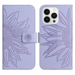 ART SUN FLOWER pénztárca tok pánttal Apple iPhone 15 Pro Max lila