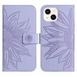 ART SUN FLOWER pénztárca tok szíjjal Apple iPhone 15 Plus lila