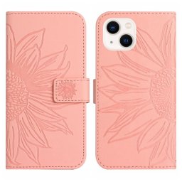 ART SUN FLOWER pénztárca tok pánttal Apple iPhone 15 Plus rózsaszín