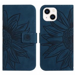 ART SUN FLOWER pénztárca tok pánttal Apple iPhone 15 Plus kék