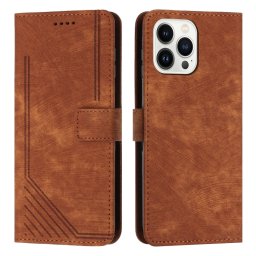 STRIPE Pénztárca tok szíjjal Apple iPhone 15 Pro barna