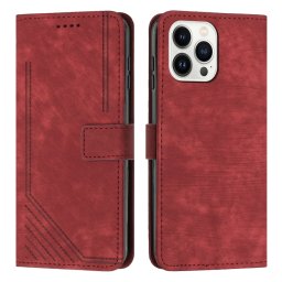 STRIPE Pénztárca tok pánttal Apple iPhone 15 Pro piros