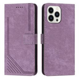 STRIPE Pénztárca tok szíjjal Apple iPhone 15 Pro lila