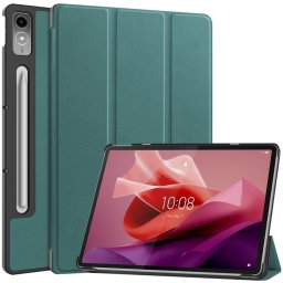 LEATHER PRO Flip borítás Lenovo Tab P12 zöld színben
