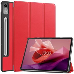 LEATHER PRO Flip borítás Lenovo Tab P12 piros