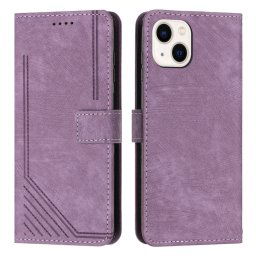 STRIPE Pénztárca tok szíjjal Apple iPhone 15 lila