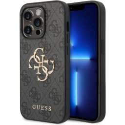 GUESS 4G METAL borítás Apple iPhone 15 Pro telefonhoz szürke