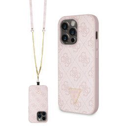 GUESS 4G STRASS SET Védőburkolat + szíj Apple iPhone 15 Pro-hoz rózsaszín