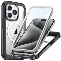 DUAL MAGSAFE Kétoldalas védőburkolat Apple iPhone 15 Pro Max készülékhez fekete