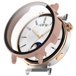 PC TELJES BORÍTÁS Üveggel ellátott műanyag borítás Huawei Watch GT 4 41mm rózsaszín