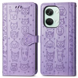 ART pénztárca huzat One Plus Nord 3 5G ANIMALS lila