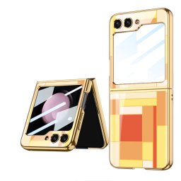 GKK GLASS Védőburkolat Samsung Galaxy Z Flip 5 5G NARANCS TÉGYSZÖG