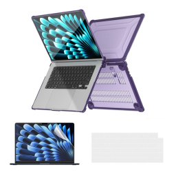 ENKAY RUGGED Védőkészlet Apple MacBook Air 15" M2 / M3 (A2941 / A3114) lila géphez