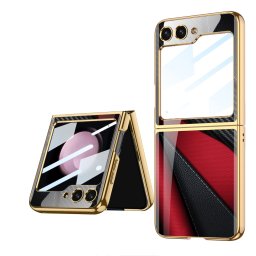GKK GLASS Védőburkolat Samsung Galaxy Z Flip 5 5G BLACK - RED