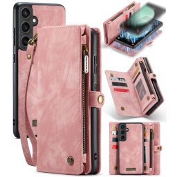 WALLET Védőhuzat pénztárcával 2 az 1-ben Samsung Galaxy S23 FE 5G rózsaszín