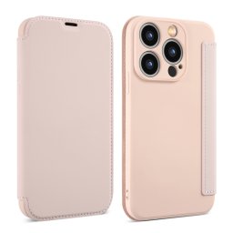SOFTY Flip tok Apple iPhone 15 Pro telefonhoz világos rózsaszín