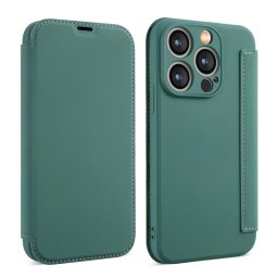 SOFTY Flip tok Apple iPhone 15 Pro készülékhez sötétzöld