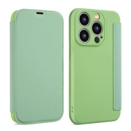 SOFTY Flip cover Apple iPhone 15 Pro Max telefonhoz világoszöld