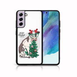 PROTEMIO MY ART borító karácsonyi dizájnnal Samsung Galaxy S21 FE 5G BOLDOG CHRISTMAS (074)
