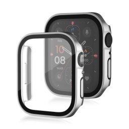 PC TELJES BURKOLAT Üveggel ellátott műanyag borítás Apple Watch SE / SE 2022 / SE 2023 (40mm) ezüsthöz