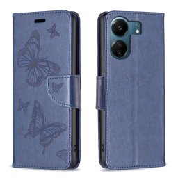 ART BUTTERFLY Pénztárca huzat Xiaomi Redmi 13C / Poco C65 kék