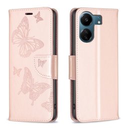ART BUTTERFLY pénztárca huzat Xiaomi Redmi 13C / Poco C65 világos rózsaszín