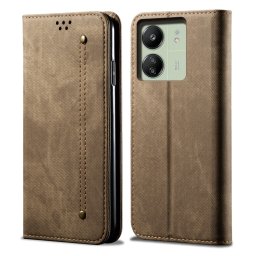DENIM pénztárcahuzat Xiaomi Redmi 13C / Poco C65 szürkésbarna