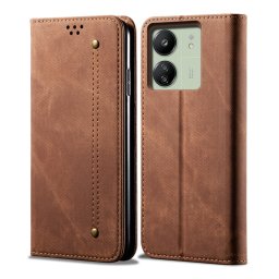 DENIM pénztárca huzat Xiaomi Redmi 13C / Poco C65 barna