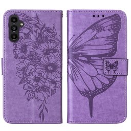 ART BUTTERFLY Pénztárcahuzat Samsung Galaxy A25 5G lila telefonhoz