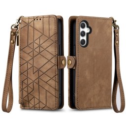 GEOM Wallet tok Samsung Galaxy A25 5G barna színű