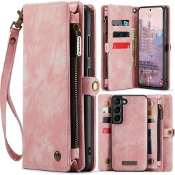 WALLET Védőtakaró pénztárcával 2 az 1-ben Samsung Galaxy S24 Plus 5G rózsaszín