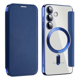 PREMIUM MAGSAFE Flip tok Samsung Galaxy S24 5G sötétkék telefonhoz