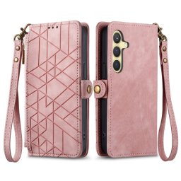 GEOM Wallet tok Samsung Galaxy S24 Plus 5G rózsaszín telefonhoz