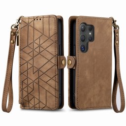 GEOM Wallet tok Samsung Galaxy S24 Ultra 5G barna színű