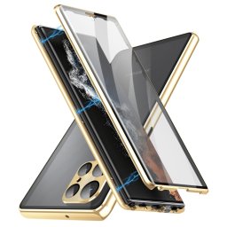 Mágneses borító 360 Samsung Galaxy S24 Ultra 5G arany