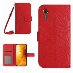 ART SUN FLOWER Pénztárcahuzat Samsung Galaxy Xcover 7 piros
