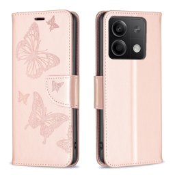ART BUTTERFLY pénztárca tok Xiaomi Redmi Note 13 rózsaszín aranyhoz