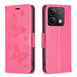 ART BUTTERFLY Pénztárcahuzat a Xiaomi Redmi Note 13 sötét rózsaszín