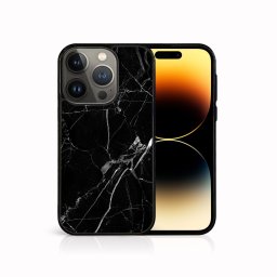PROTEMIO MY ART Védőburkolat Apple iPhone 14 Pro készülékhez BLACK MARBLE (142)