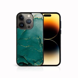 PROTEMIO MY ART Védőburkolat Apple iPhone 14 Pro Max GREEN MARBLE (145) telefonhoz