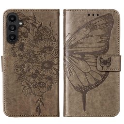 ART BUTTERFLY pénztárca tok Samsung Galaxy A15 / A15 5G készülékhez szürke