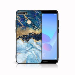 PROTEMIO MY ART Védőburkolat Huawei Y6 Prime 2018 BLUE MARBLE (141) készülékhez