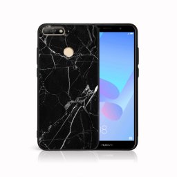 PROTEMIO MY ART Védőburkolat Huawei Y6 Prime 2018 BLACK MARBLE (142) készülékhez
