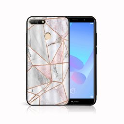 PROTEMIO MY ART Védőburkolat Huawei Y6 Prime 2018 PINK MARBLE (143) készülékhez