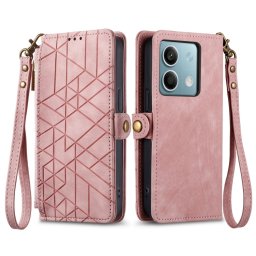 GEOM Wallet tok Xiaomi Redmi Note 13 rózsaszín telefonhoz